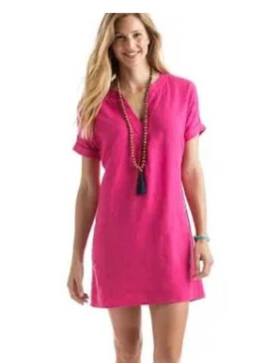 Vineyard Vines Dresses & Skirts - Vineyard Vines Pink Harbor Seersucker Performance Tunic Dress